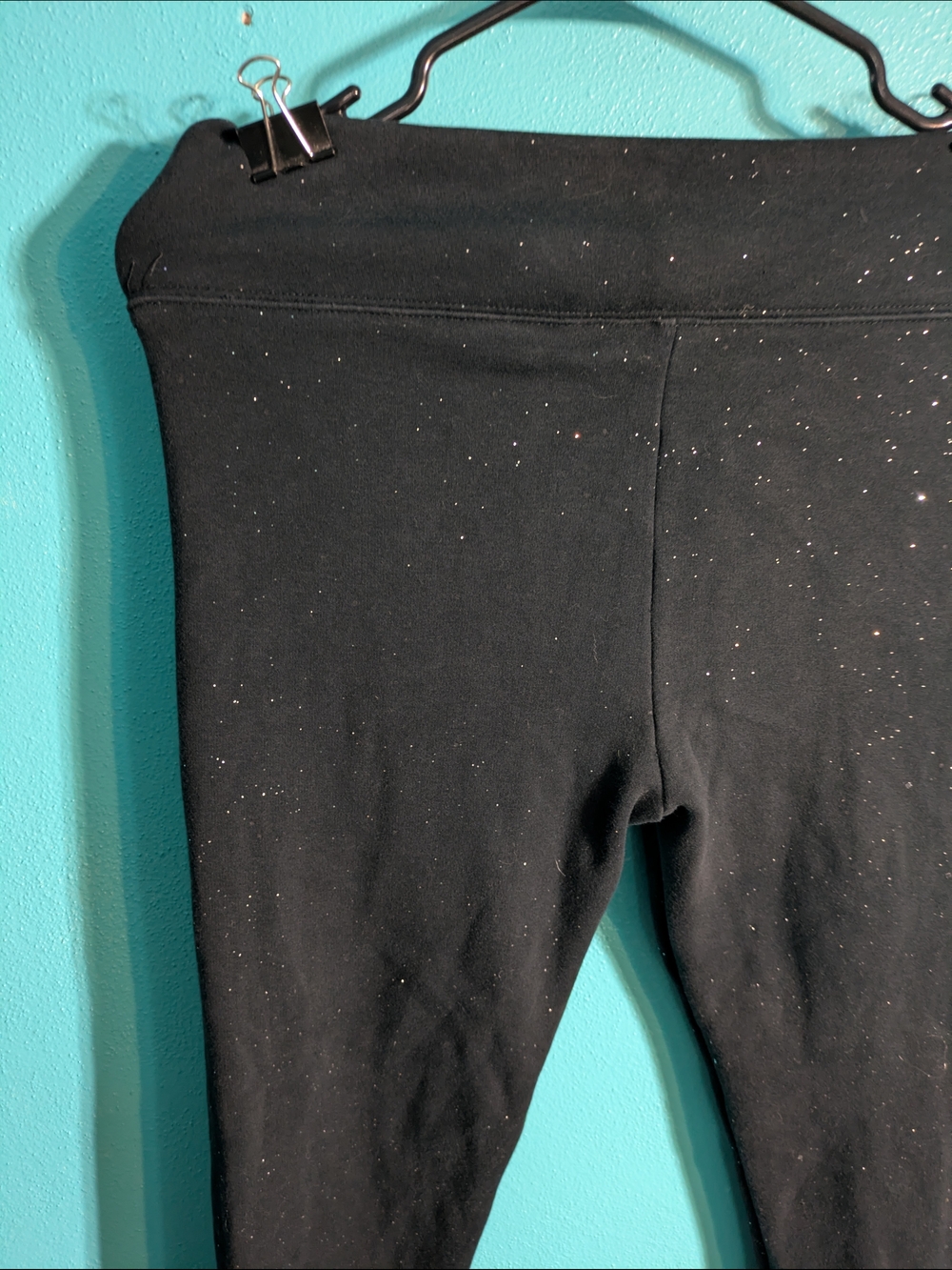 SO Black Leggings with Sparkle Detail Gym Workout Athletic - Picture 7 of 10